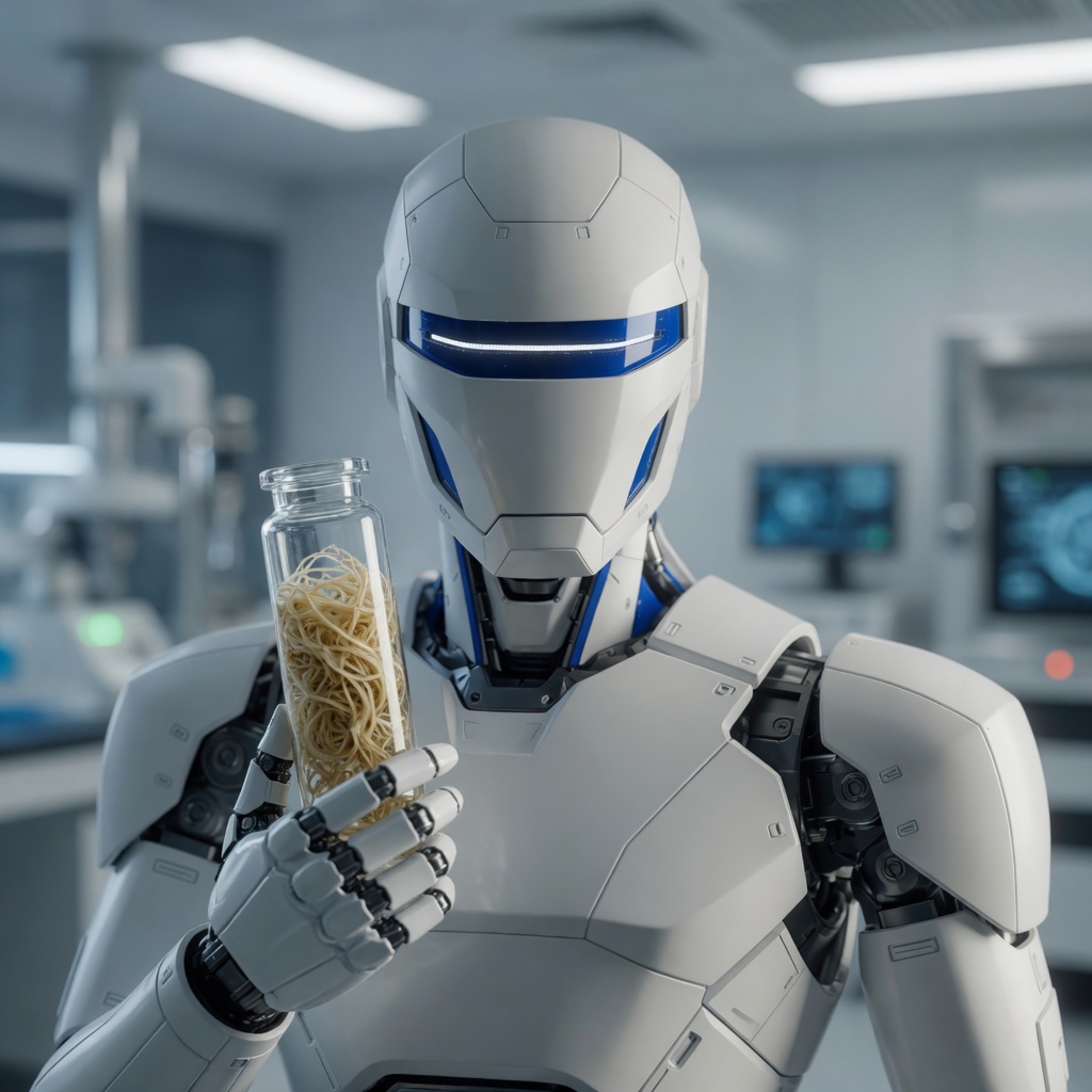 Agente de laboratório, robô de ia.